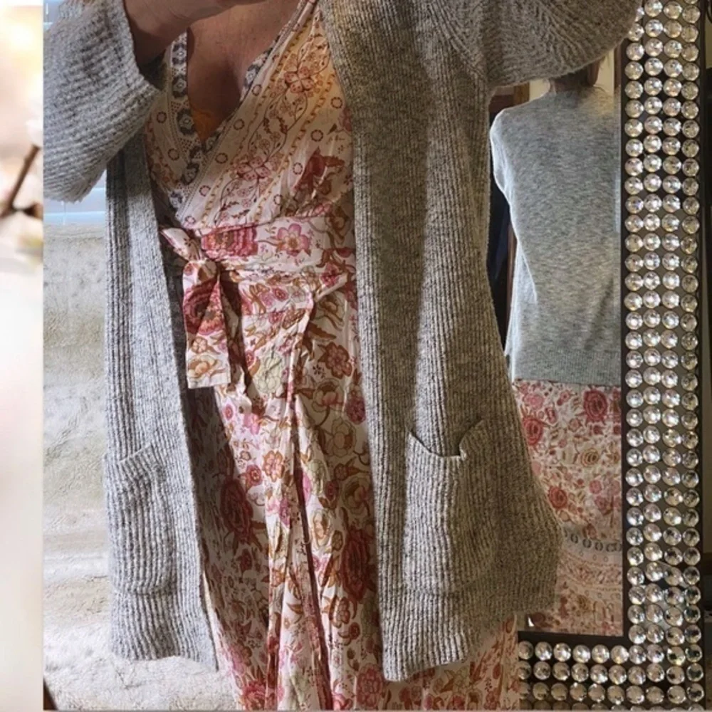 MADEWELL MARLED GREY SLOUCHY CARDIGAN SMALL